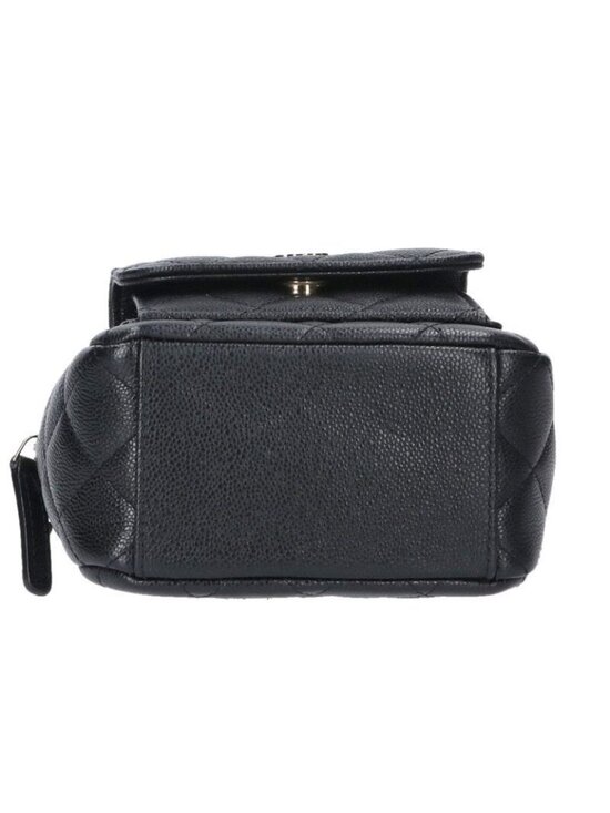 Chanel Quilted CC Logo Caviar Leather 2-Way Mini Backpack main image 4